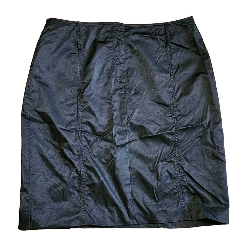 WORK TO WEEKEND Solid All‎ Black Pencil Straight Skirt Womens Size 12